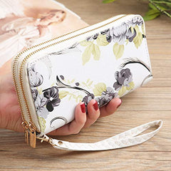 MOMISY Women's PU Leather Clutch Purse, Party Wedding Wallet with Zipper (Black)