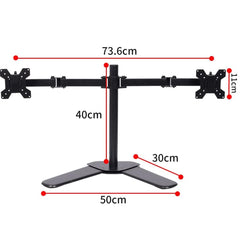 SYGA Monitor Stand Arm Desk Mount Fully Height Adjustable Bracket with C-Clamp & Gronment 180 Tilt Rotation Suitable for 13 to 30 Inch TV and Monitor Screen - Dual Horizontal Stand