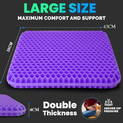 Seat Cushion, Silicone Rubber Seat Pillow, Gel Orthopedic Seat Cushion with Non Slip Cover, Gel Silicon Pad for Car, Office Chair, Wheelchair