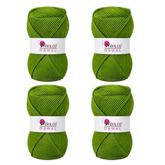 Woolco Oswal Brilon Acrylic Hand Knitting Yarn Balls Pack of 4 (50g Each) -Soft Wool Yarn for Knitting, Craft, DIY Projects, Sweaters, Scarves, Multicolor Wool Thread for Home Use (Off White)