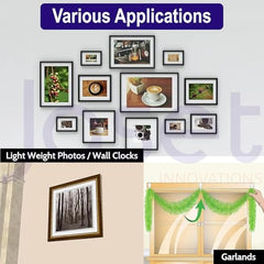 Sahmbi Innovations Wall Mounting Nails/Hooks (Regular-Small) – Multi Purpose, Non-Trace Invisible, No Drill Installation for Hanging Light Weight Photo Frames, Wall Clocks, Keys – Pack of 100 Pieces
