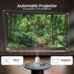 E GATE Atom 3X Projector 4k Ultra HD, Automatic Keystone & Precise Focus, 1080p Native | Rotatable Design | Android 14, Netflix Prime 11,000 Lumens, HDMI-ARC WiFi-6 BT, for Home use Egate