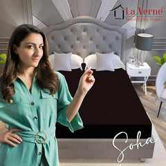 La Verne 100% Waterproof Premium Cotton Feel Mattress Protector Queen Size 78 x 60 Inches | Breathable and Hypoallergenic Ultra Soft Fitted Bed Protector Cover