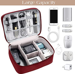 House of Quirk Electronics Accessories Organizer Bag, Universal Carry Travel Gadget Bag for Cables, Plug and More, Perfect Size Fits for Pad Phone Charger Hard Disk (Sky Blue)