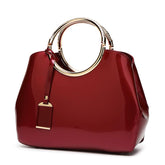 SYGA Leather Glossy Women's Bag Bride Wedding Handbag Women's One Shoulder Crossbody Stylish Bag(BURGUNDY)