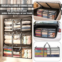 Storite Jumbo Super-Size 81 L Canvas Moisture Proof Heavy Duty Storage Bag | for Toys/Stationery/Blankets/Clothes/Moving Bags MultiPurpose With Strong Reinforced Handles Rectangular Cream (87x26x36 cm)