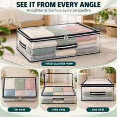 Storite Medium PVC Underbed Storage Bag with Handles Clear Window