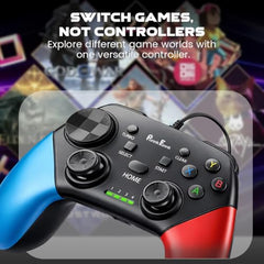 PunnkFunnk Gaming Controller Lite Wireless Bluetooth Gamepad for Android, iOS, PC & Smart TV with Turbo Function, Ergonomic Grip, Rechargeable Battery (X1 Pro Wired)