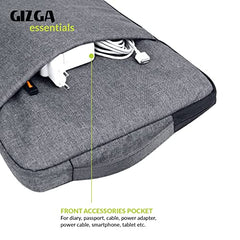 Gizga Essentials Laptop Bag Sleeve Case Cover Pouch for 15.6 Inch Laptop for Men & Women, Padded Laptop Compartment, Free Accessories Pouch, Premium Zipper Closure, Water Repellent Nylon Fabric, Grey