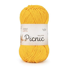 Ganga Acrowools Picnic is 100% Cotton and Crochet Yarn. Pack of 3 Balls - 50Gm Each Shade No - PIC015, Sterling Red