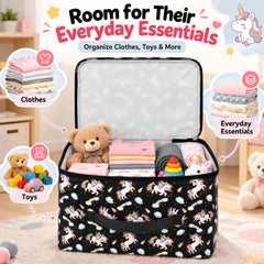Storite 2 Pack Nylon Wardrobe Bag Underbed Cloth Storage Organizer | Moisture Proof Storage Bag, Storage box for Clothes Saree Bags, Zippered Closure & Handle - Magenta,37x34x23 cm