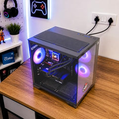 CHIST Gaming Desktop PC, AMD Ryzen 5 5500, 16GB DDR4 RAM, 512GB NVMe SSD, 650W PSU, Liquid Cooling with RGB Fans, Wi-FI Bluetooth,Windows 11 Pro. (RX 7600 8GB)