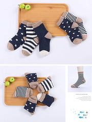 MOMISY 5 Pairs Tube Socks for children Toddlers Infant Baby Girl Boys (Navy, 0 year to 1 year)