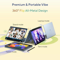 ASUS Vivobook S14 Flip (2026),Snapdragon X X1 26 100,AMD Radeon iGPU,8GB RAM,512GB SSD,FHD+,Touchscreen,14"(35.5 cm),Win 11,M365 Basic(1Y),Office 24,Light Blue,1.39 Kg,TP5408QA-U2093WS,Flip Laptop