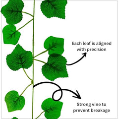 Go Hooked Artificial Hanging Creeper for Home Décor (Pack of 8, 6 Ft) | Money Plant Leaf Garland with 30 Leaves Each | Plastic Decorative Creeper for Balcony, Walls, Garden Decoration