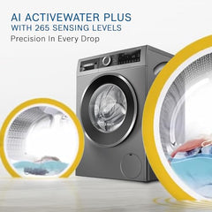 Bosch 10.5/6 KG Inverter Fully Automatic Front Load Washer Dryer (WNA2E4U1IN, 1400 RPM, 14 Wash Programs, LED touch display, Wash & Dry in 60 Mins, Cast Iron Grey)