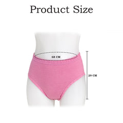 MOMISY Women's Cotton High-Waist Briefs, 68 cm Waist, Comfort Elastic Band, Blue Brown Pink, Pack of 3- Size XL (36)