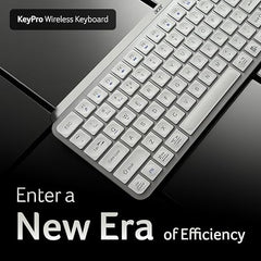 Acer KeyPro X105 Wireless Keyboard I Dual Mode 2.4GHz USB + BT 5.0 I 105 Keys Full Size Keyboard I Rechargeable 400mAh Battery I USB-C Charging I 64H Use I Windows Mac Android Compatible I Space Grey