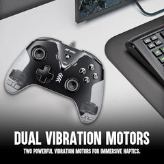 Ant Esports GP165 Wired Gaming Controller with Hall Effect Magnetic Triggers, Dual Vibration USB Gamepad for PC Windows 11/10/8/7 (X-Input & D-Input), PS3, Android, Turbo Function, 2.2m Cable, Black/Grey