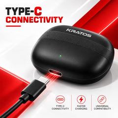 Kratos TW02 Ear Buds Wireless with 60H Playtime, Noise Isolation & Clear Calls, Bluetooth Earbuds with Voice Assistant, Ear Buds with Bluetooth V 5.3 & with Type C Fast Charging, IPX5 TWS Earphones