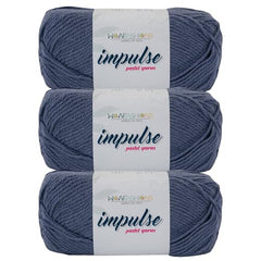 WOAFASHIONS - World of Arts Impulse Hand Knitting & Crochet Yarn, Premium Acrylic, 4 : Medium (Anchor Grey) (100gms / 3.5oz / 200mtr / 218yds)