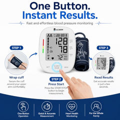 Balson BL-BP-350 Automatic Digital Blood Pressure Monitoring Machine Device for Upper Arm | Large LED Display | Dual User 2×120 Memory | Irregular Heartbeat Detection | One-Touch Operation | Adjustable Cuff 22-42cm | Home BP Machine with 1 Year Warranty