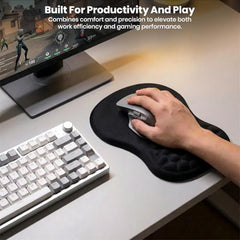 TECPHILE Mouse Pad Wrist Support with Massage Design, Ergonomic Dog Paw Mouse Mat, Pain Relief Memory Foam, Anti-Slip PU Base, Cushion Mousepad Wrist Rest for Gaming, Home, Office, Laptop, Computer