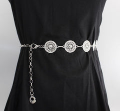 SYGA Adjustable Waist Chain For Women's Metal Chain With Dress Sweater Decorative Waist Chain(Silver)