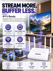 UBIQCOM UB5021GV XPON ONT Optical Network Terminal, 1GE + 1 POTS, GPON Fiber Broadband Modem with VoIP Voice Support, SC/UPC Connector, FTTH ONT for Home & SOHO Users
