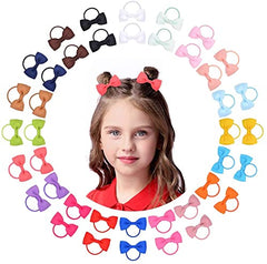 Momisy Girl's Bow shape Hair Tie Rubber Bands Style Ponytail Holder, Medium, Multicolour - 8 Pieces