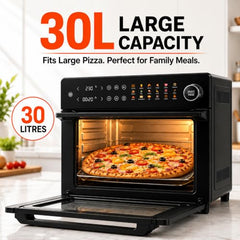 INALSA Air Fryer Oven 30 Ltr, 1800 W, Multi-Cooker, Air Fry, Aero Smart 30 | Stainless Steel Air Fryer Interior, 18 Preset, 9 Accessories, Digital Display Oven