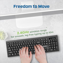 EARTHONIC Wired USB Keyboard for Laptop, PC & Desktop, Full Size USB Computer Keyboard with Numeric Keypad, Quiet Soft Keys, Multimedia Controls, Adjustable Stand, 1.4m Cable, Black
