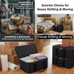 Storite 2 Pack Moisture Proof Nylon Underbed Storage Bag For Clothes Large | (54 x 46 x 28 cm) - BlackRed, Rectangular