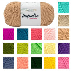 WOAFASHIONS - World of Arts Impulse Hand Knitting & Crochet Yarn, Premium Acrylic, 4 : Medium (Anchor Grey) (100gms / 3.5oz / 200mtr / 218yds)