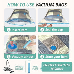 16 Travel Compression Bags Vacuum Packing, Roll Up Travel Space Saver Bags for Luggage, Cruise Ship Essentials (6 Large Roll/6 Medium Roll/4 Small Roll)