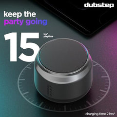 Dubstep Pop 600 Wireless Speaker, 15 Hrs Playtime, 52mm Driver, TWS Pairing, 6W Output Bluetooth Speakers (Grey)