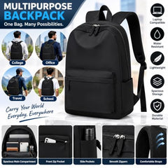 Bhoomika Casual Laptop Backpack with Front Pocket, Black