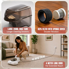 NexLev Mattress, Sofa & Carpet Vacuum Cleaner|For Dust Mites, Allergens & Pet Hair|4 Step Cleansing with Double Beat, UV Light, Dehumidification & Vacuum|HEPA captures 99.99% Dust|MR-01| 600 W| Beige
