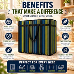 PulGos Pack-1, 75 Liter Under Bed Storage Bag| Extra Large Bag for clothes | Storage Organizers for Clothes & Blankets| Jumbo Storage Bags For Travel and Shifting| Big Foldable Bags with Dual Zipper