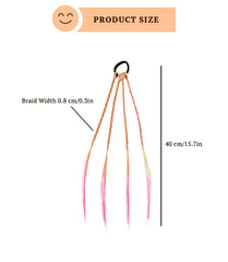 SYGA Girl Wig Headwear Kids Twist Braid Rope Ponytail Hair extension Styling Princess Baby Children Rubber Bands Hair Accessories (Gradient Two-Tone Powder)