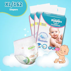 Amazon Brand - Supples Premium Baby Diaper Pants | 108 Baby Diapers | XL | 12-17 Kg | 12 Hrs Absorption | Cushiony Cotton Soft Fabric | Phthalates-Free | Triple Leak Guard | 54 Count, Pack of 2