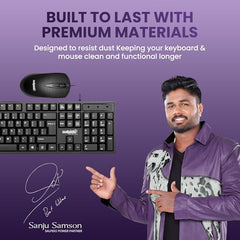 Salpido Wired Keyboard & Mouse Combo, 1000 DPI Optical, for Office Use