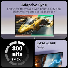 Zebronics 27 Inch QHD Gaming Monitor, 180Hz Refresh Rate, 1ms MPRT, IPS Display, 300 Nits, HDR10, 1.07B Colors, 2 x HDMI, 2 x DP, Bezel-Less Design, Built-in Speakers, Wall Mountable (A27QHD LED)