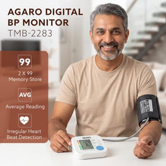 AGARO Automatic Portable Digital Blood Pressure Monitor for Home Use with Large LCD Display, Upper Arm Cuff, Accurate BP & Pulse Rate Monitoring, Memory Storage, Easy Key touch Operation