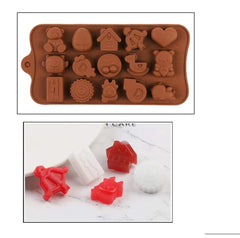 SYGA 15-Cavity Cute Cartoon Shap Chocolate Silicon Mould Candy Mould (Colour May Vary)