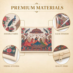 Choego New Season Wedding Print Saree Cover Pack of 12 | Zip closure, Doli Print Reusable storage bags, Ideal for bridal designer sarees, Wardrobe organizer, One side transparent