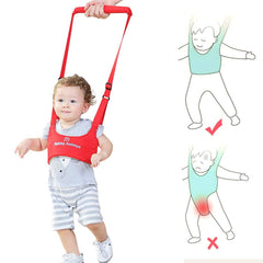 SYGA Handheld Baby Walker with Harness, Adjustable Walking Assistant Helper for Infant Child (Age 6 Months to 24 Months),Stand Up and Learn Walking, Red