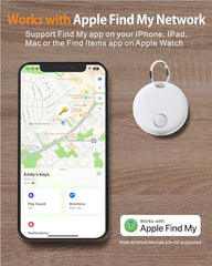 Reyke Air Tracker Tag for iOS, Pair with Apple Find My App, Tracking Device for Luggage, Keys, Backpack, Wallet, IP67 Waterproof, Replaceable Battery, White