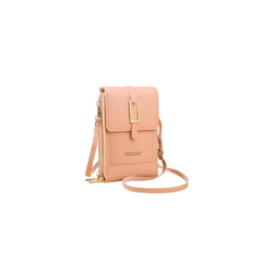 MOMISY Mobile Bag Cellphone Sling Card Holder Wallet Handbag, Transparent Screen, Crossbody Multi-function Shoulder Bag for Girls-Belt (Light Pink)