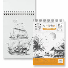Anupam SketchO Sketch Book A4 Top Wiro Bound Drawing Book Acid Free Paper 140 GSM Professional-Grade Sheets or Artists, Professional (60 Sheets, 120 Pages)